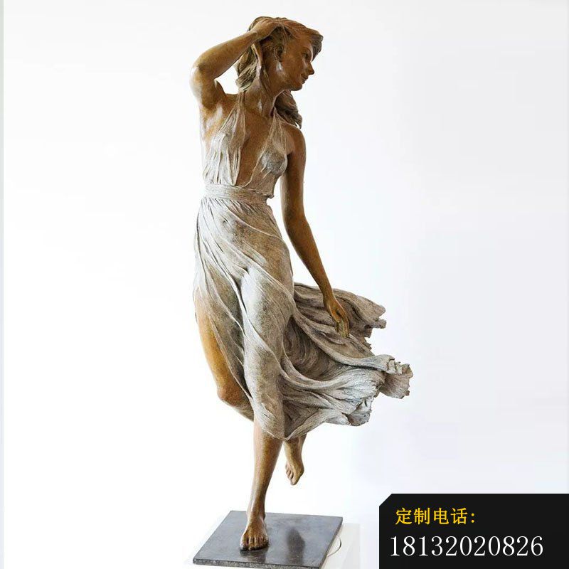 铜雕西方美女甩头   广场人物雕塑 (3)_800*800