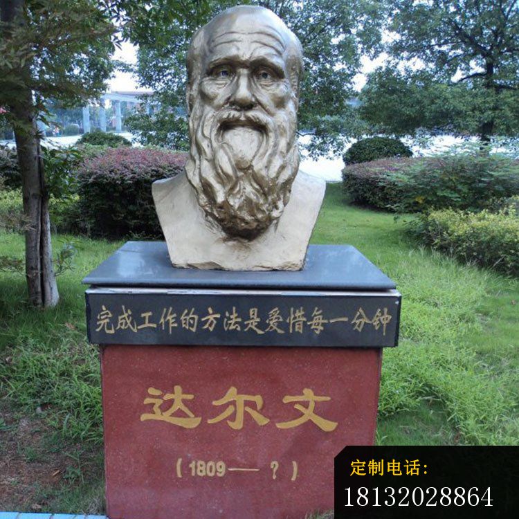 铜雕校园达尔文肖像雕塑_750*750