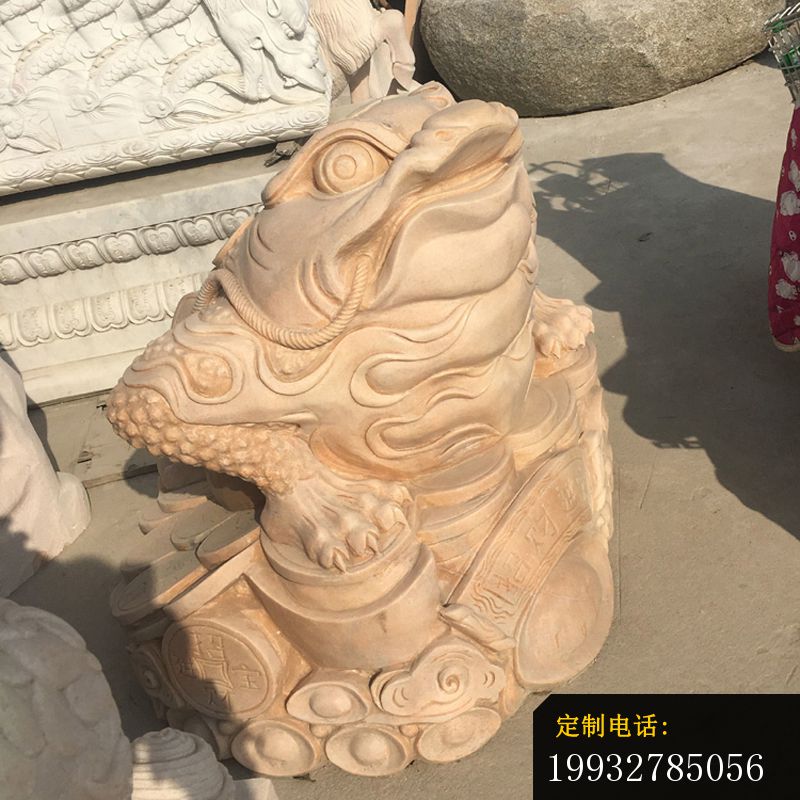 招财貔貅雕塑晚霞红门口貔貅石雕  (5)_800*800