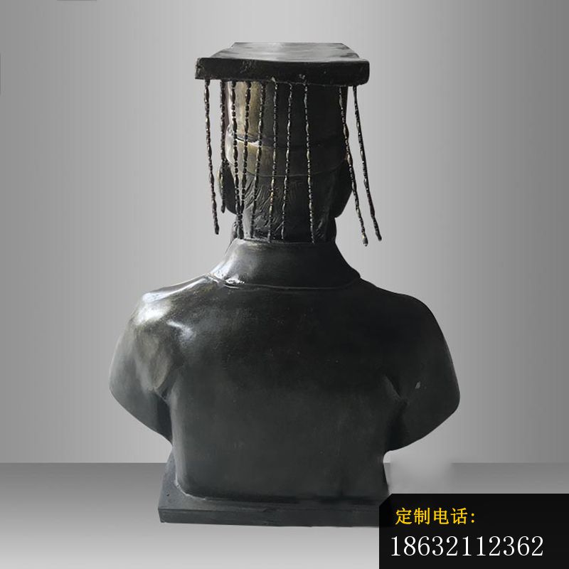 黄帝雕塑，玻璃钢仿铜古代人物胸像 (3)_800*800