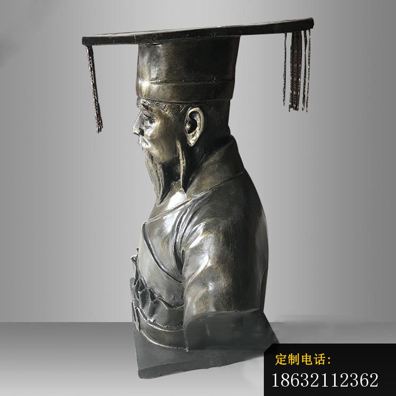 黄帝雕塑，玻璃钢仿铜古代人物胸像 (2)_800*800