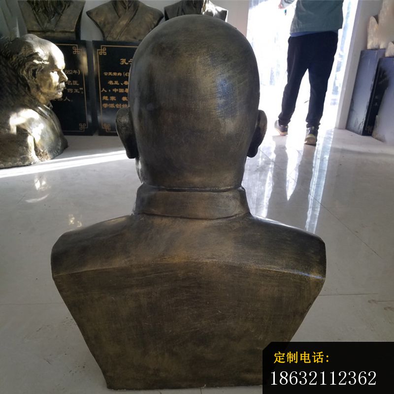 黄炎培胸像雕塑，仿铜玻璃钢名人 (3)_800*800