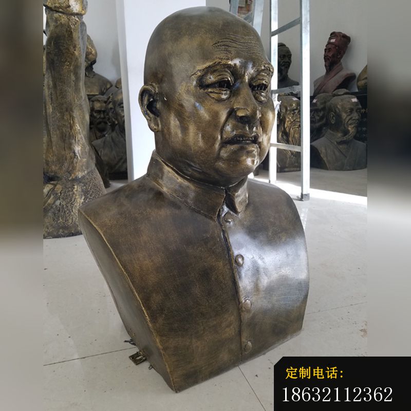黄炎培胸像雕塑，仿铜玻璃钢名人 (2)_800*800