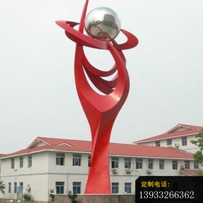 企业不锈钢手托之球抽象雕塑_800*800