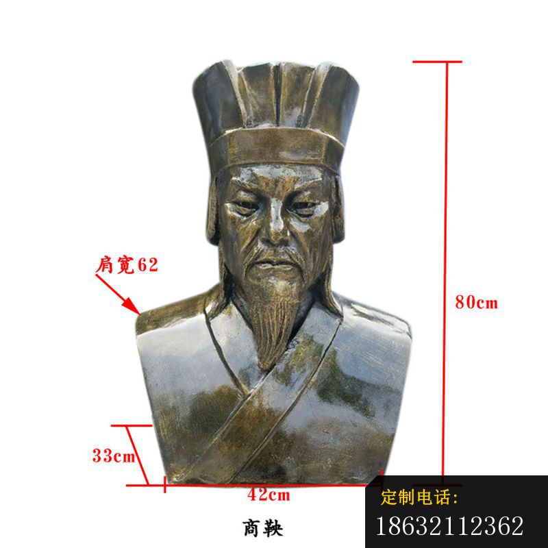 商鞅雕塑，玻璃钢仿铜古代人物胸像_800*800