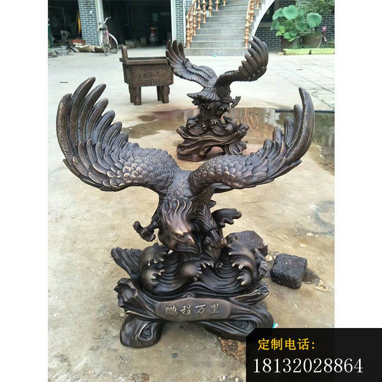 铜雕园林飞鹰动物雕塑_750*750