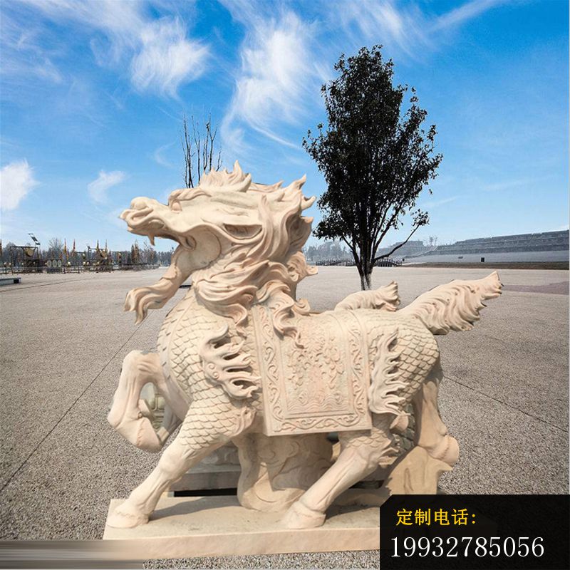 大理石立式麒麟  石雕广场动物雕塑_800*800