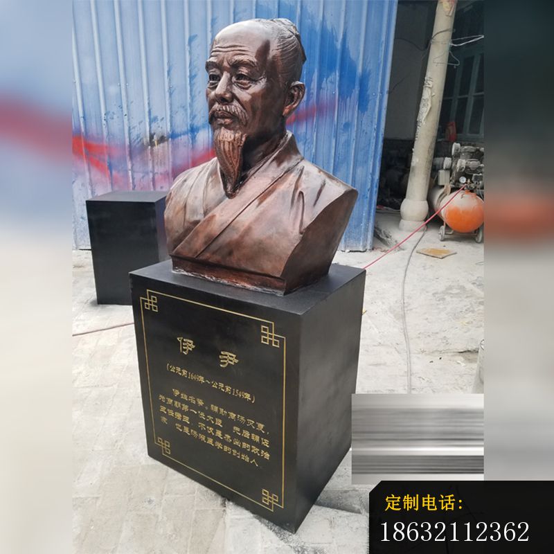 伊尹雕塑，玻璃钢仿铜古代人物 (2)_800*800