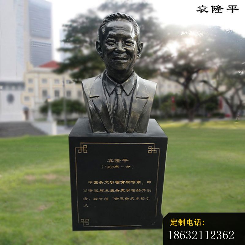 袁隆平胸像雕塑，玻璃钢仿铜雕塑 (3)_800*800