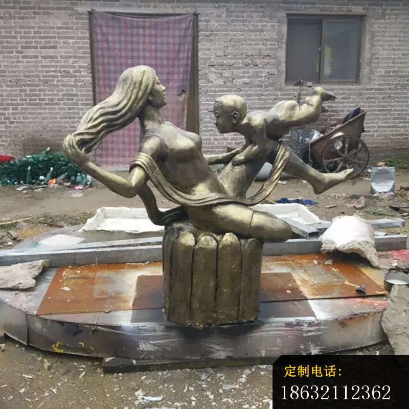 仿铜母与子雕塑，仿铜母子雕塑，公园景观雕塑_800*800