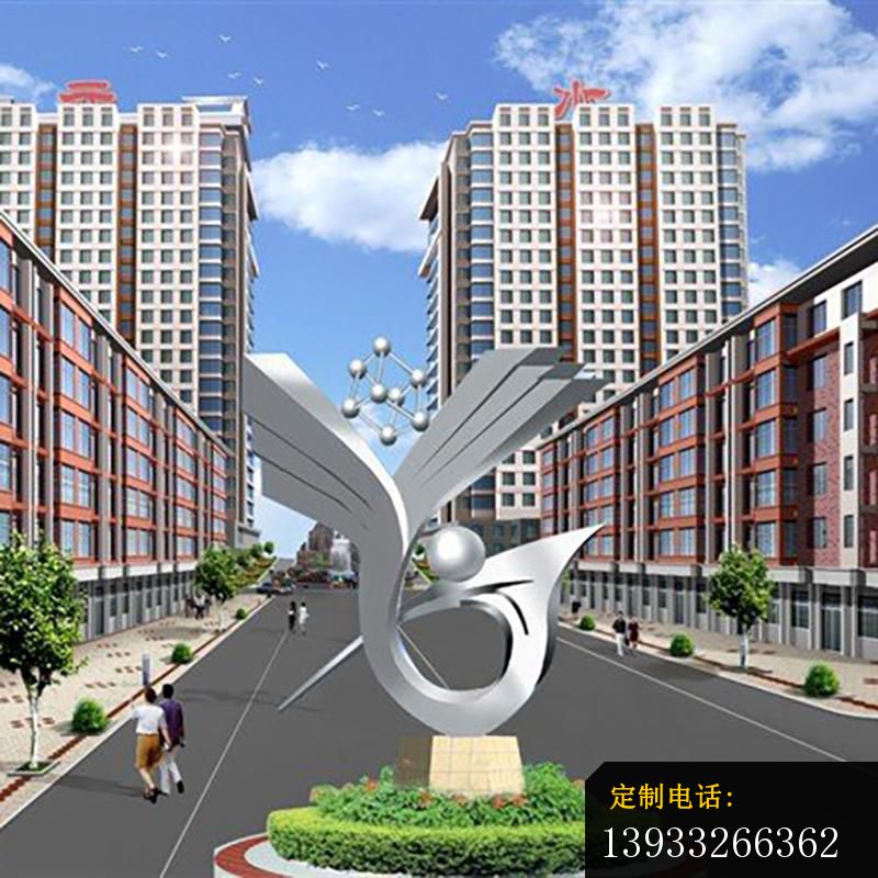 小区不锈钢水云天抽象雕塑_800*800