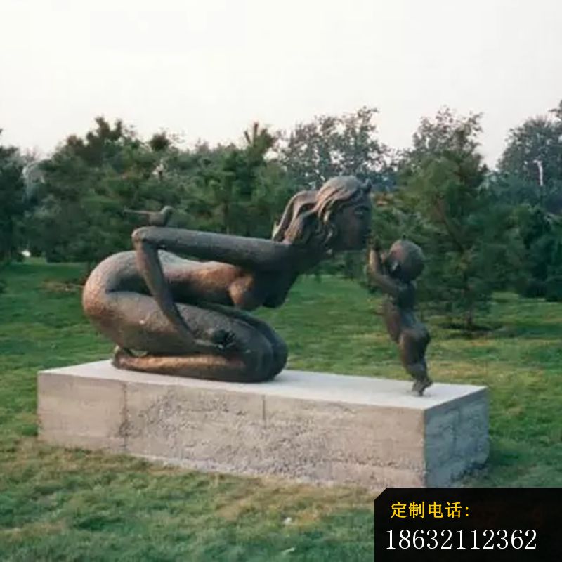 母子情深铜雕，公园人物铜雕 (2)_800*800