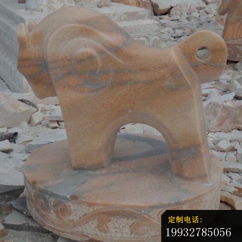 十二生肖石雕，晚霞红抽象动物 (6)_800*800