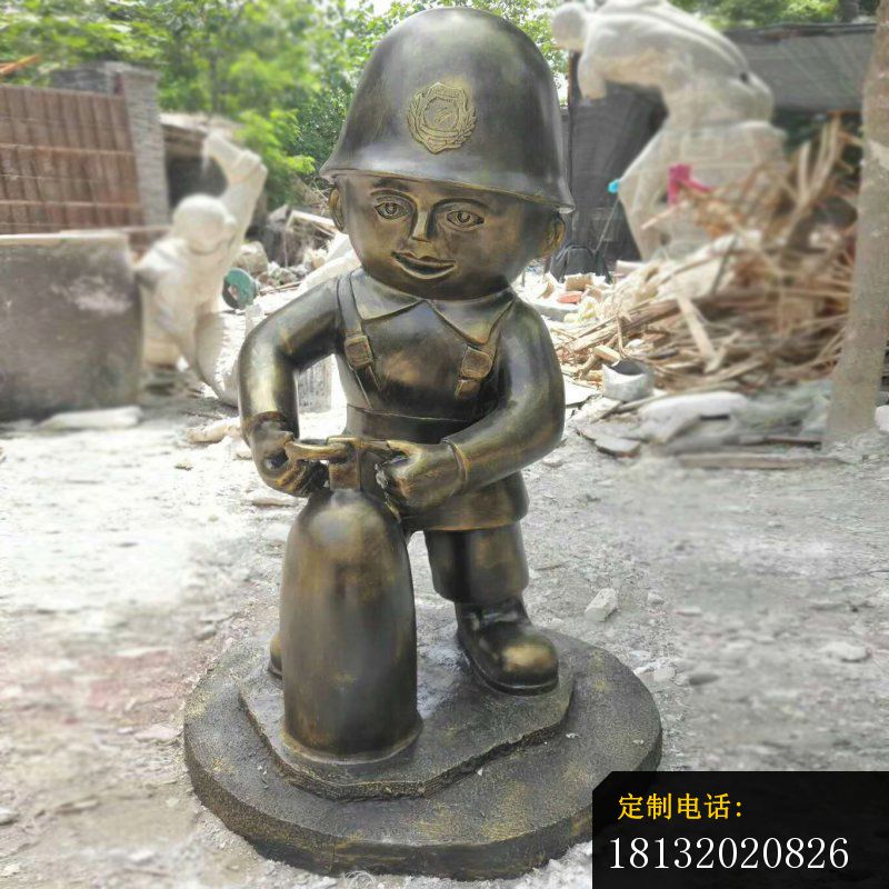 铜雕小八路军   公园人物雕塑 (2)_800*800