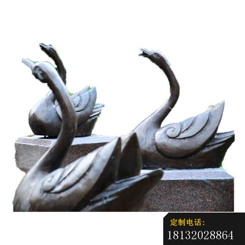 铜雕园林喷泉天鹅雕塑摆件 (2)_800*800