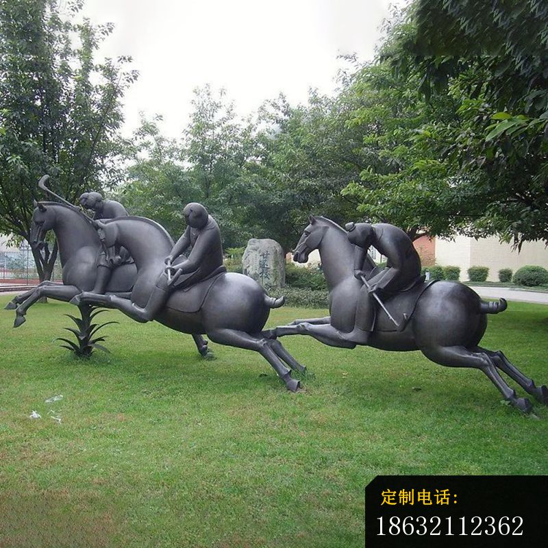 抽象人物骑马铜雕，公园景观雕塑_800*800