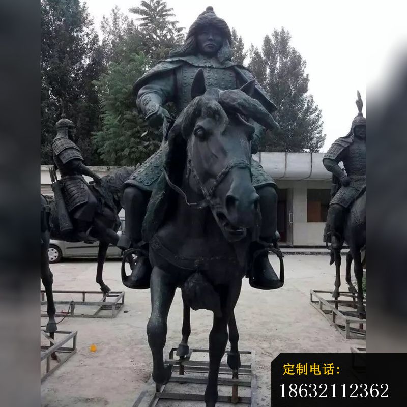 古代将军骑马铜雕，人物铜雕 (3)_800*800