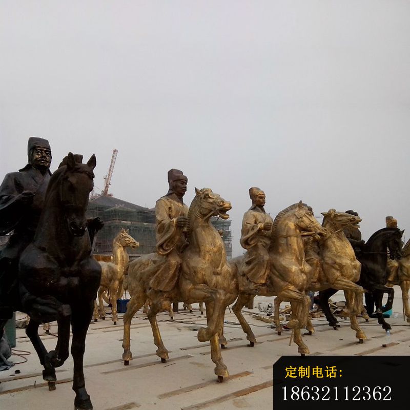 古代人物骑马铜雕，广场景观铜雕 (1)_800*800