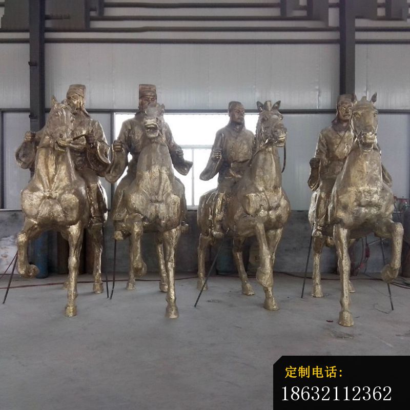 古代人物骑马铜雕，广场景观铜雕 (2)_800*800