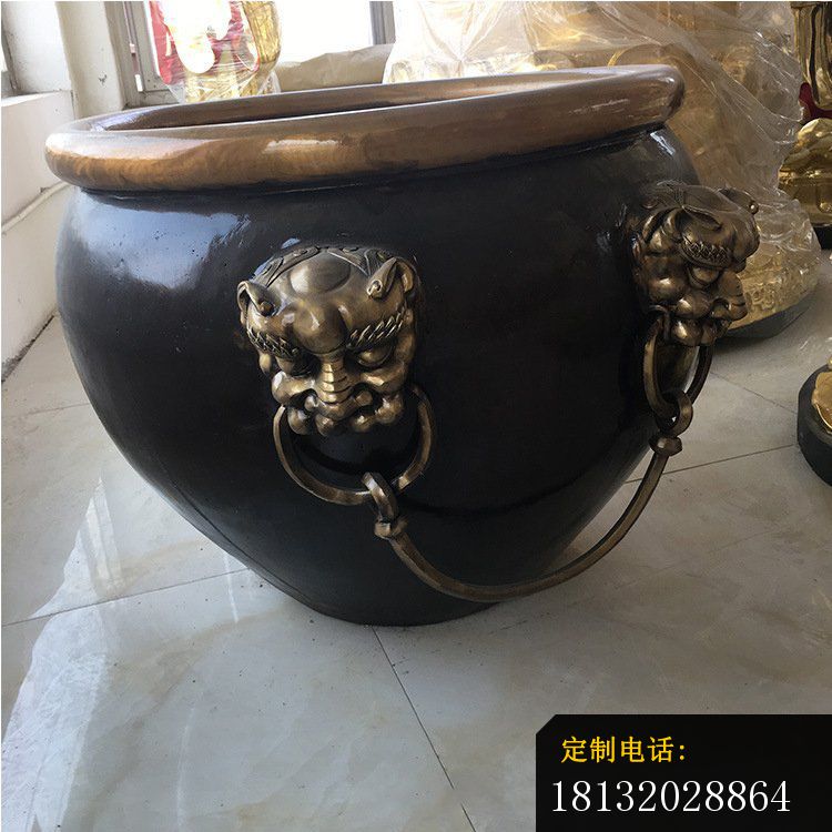 铜雕圆形荷花水缸雕塑 (3)_750*750