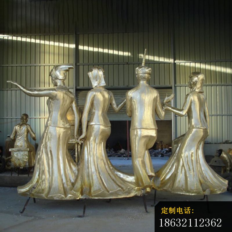 少数民族跳舞铜雕，人物铜雕 (4)_800*800