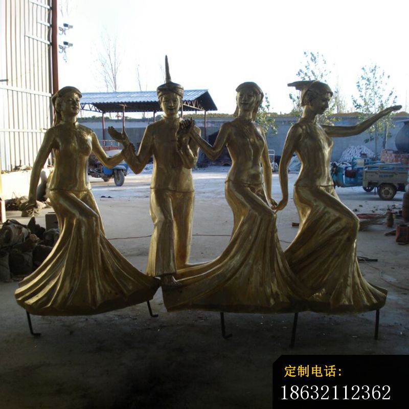 少数民族跳舞铜雕，人物铜雕 (6)_800*800