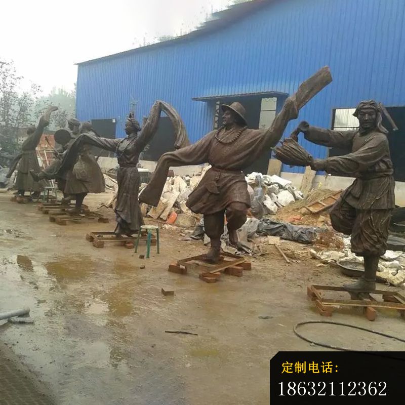 铸铜藏族人物雕塑，民族风俗铜雕 (1)_800*800