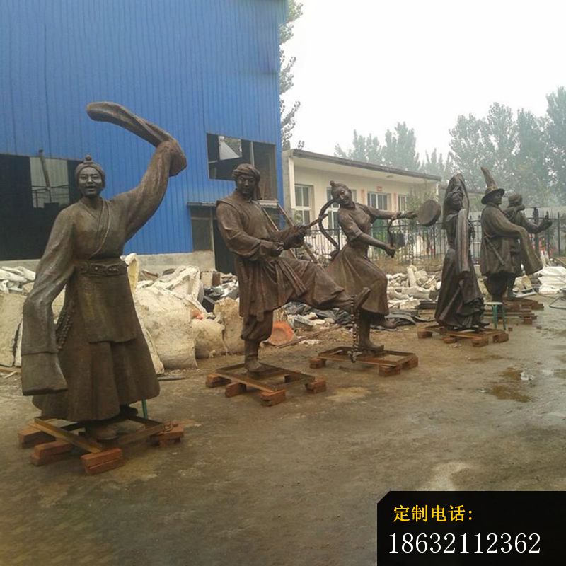铸铜藏族人物雕塑，民族风俗铜雕 (2)_800*800