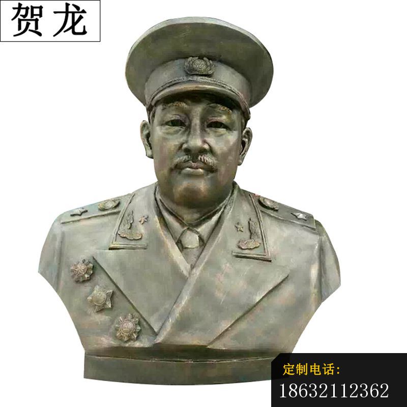 贺龙胸像雕塑，铜雕伟人雕塑_800*800