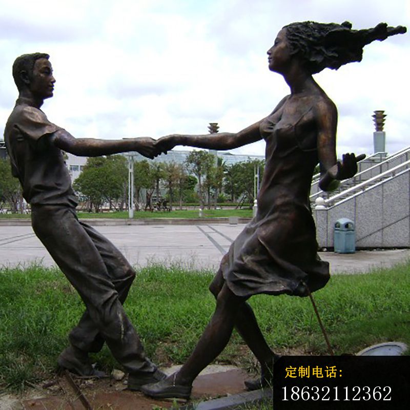 公园人物雕塑，铜雕景观跳舞雕塑_800*800
