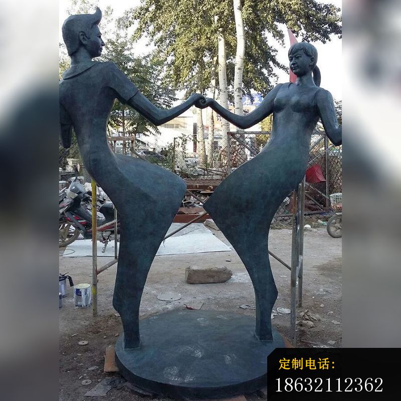 情侣跳舞铜雕，广场景观铜雕_800*800