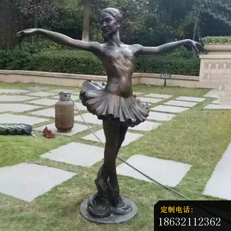 跳芭蕾舞人物铜雕，小区人物雕塑 (3)_800*800