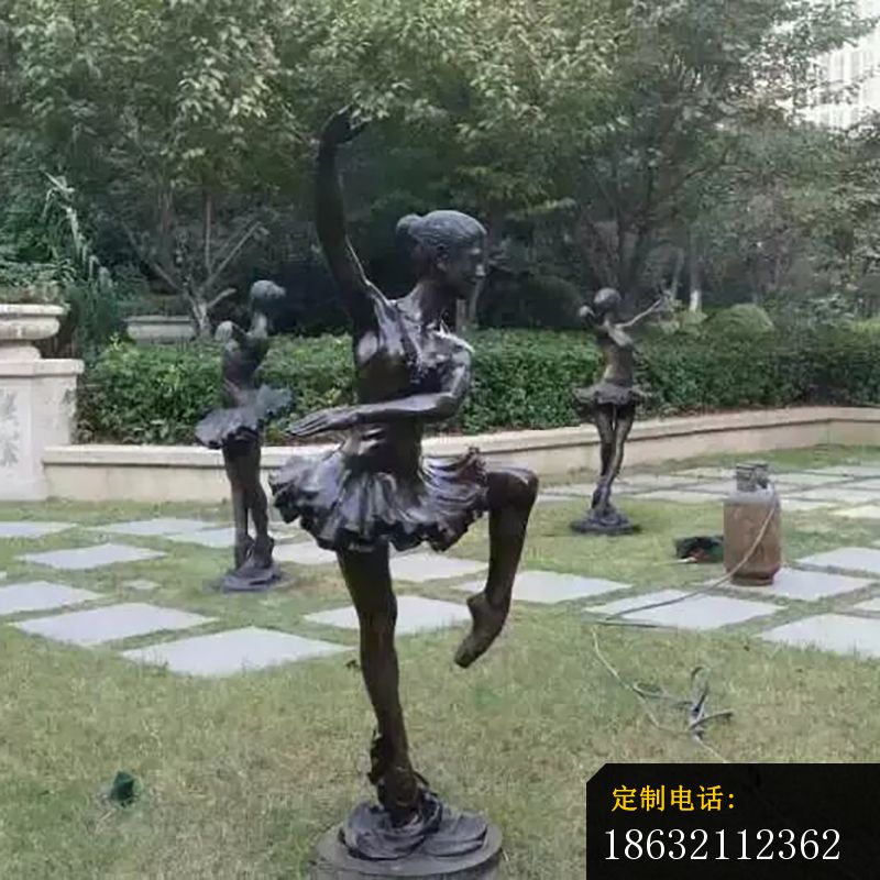 跳芭蕾舞人物铜雕，小区人物雕塑 (5)_800*800