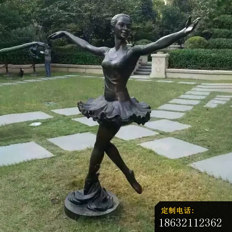 跳芭蕾舞人物铜雕，小区人物雕塑 (4)_800*800