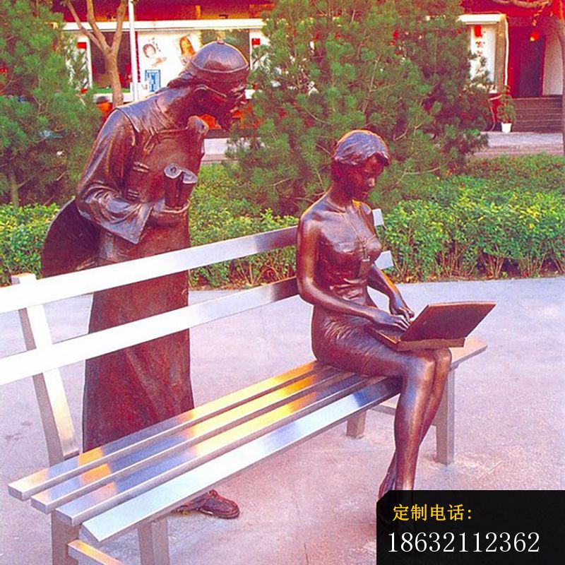 穿越铜雕，街边景观铜雕_800*800