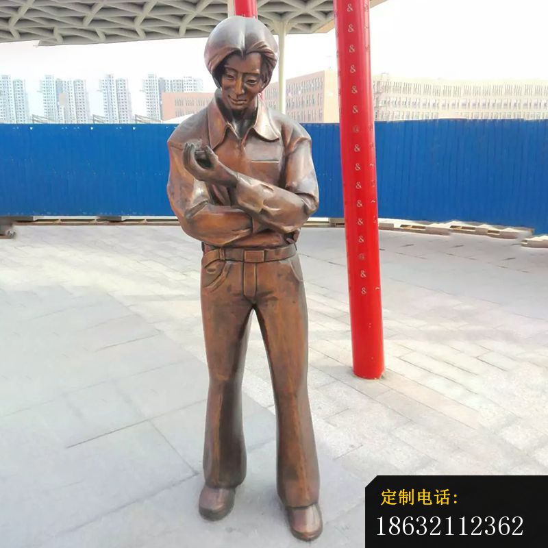 广场人物雕塑，中年女人铜雕_800*800