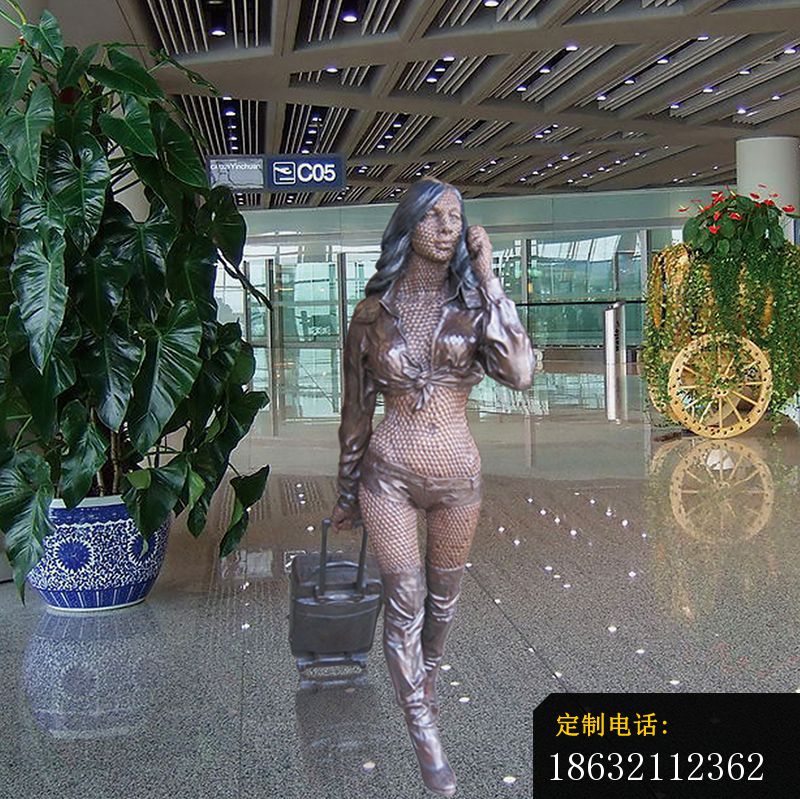 铜雕旅客雕塑，车站铜雕，车站室内雕塑 (2)_800*799