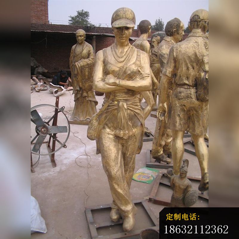 现代人物铜雕，广场人物雕塑 (3)_800*800