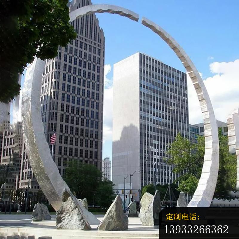 广场不锈钢圆环景观雕塑_800*800