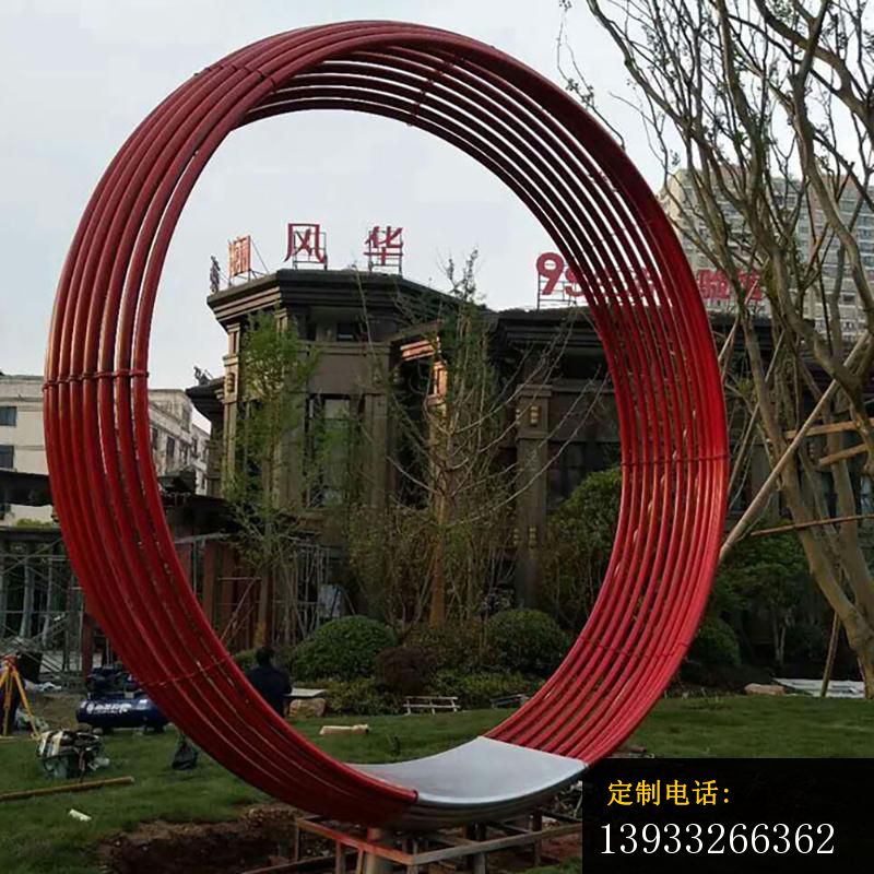 小区不锈钢圆环抽象雕塑_800*800