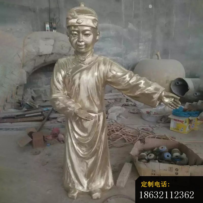 迎宾童子铜雕，人物铜雕 (1)_800*800