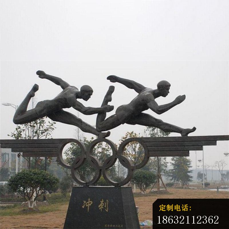 冲刺人物铜雕，校园景观雕塑_800*800