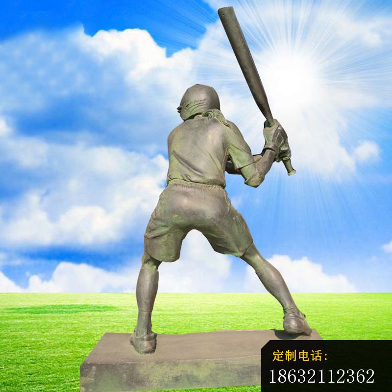打棒球铜雕，公园人物铜雕_800*800