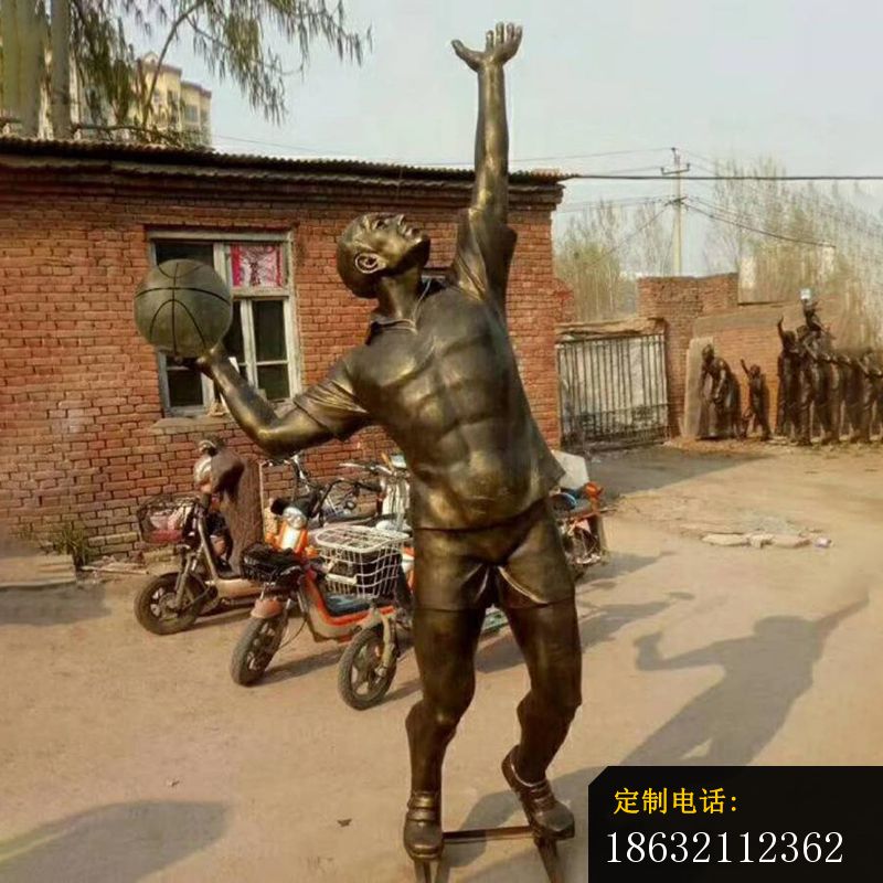 打篮球的人物铜雕，广场景观雕塑_800*800