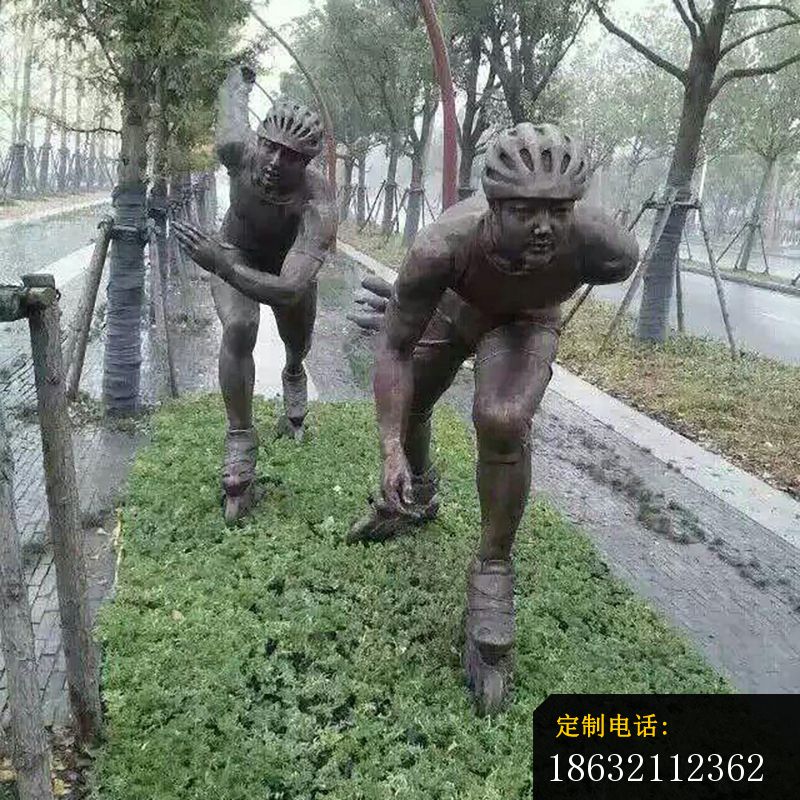 轮滑铜雕，公园运动铜雕，公园人物铜雕_800*800
