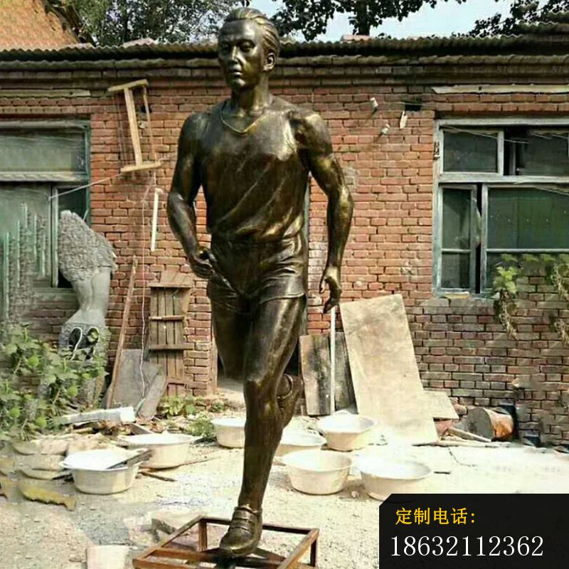 跑步的人物铜雕，公园运动人物雕塑_800*800