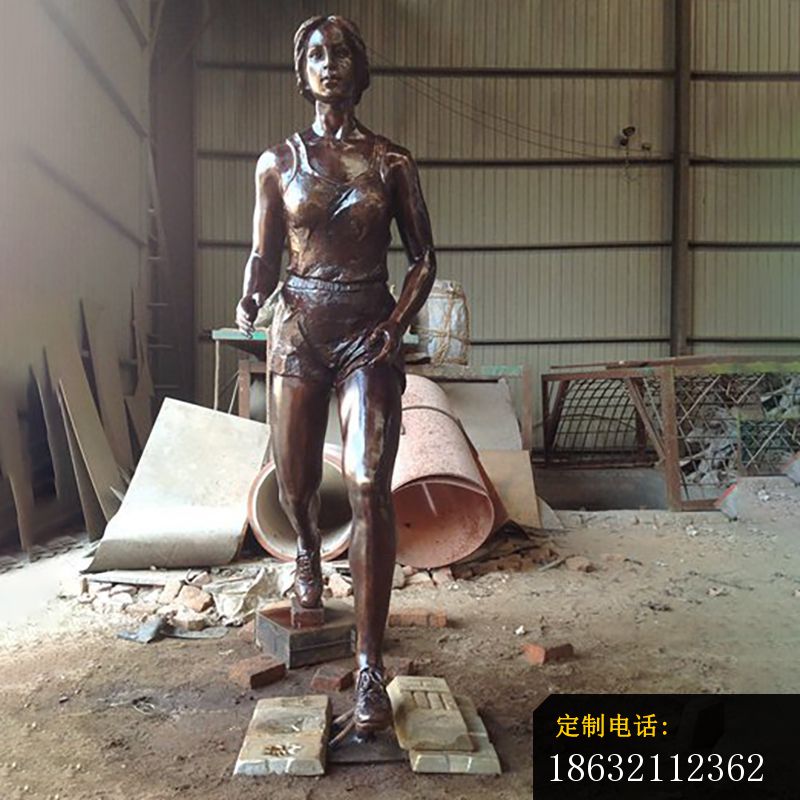 铜雕跑步女生雕塑2_800*800