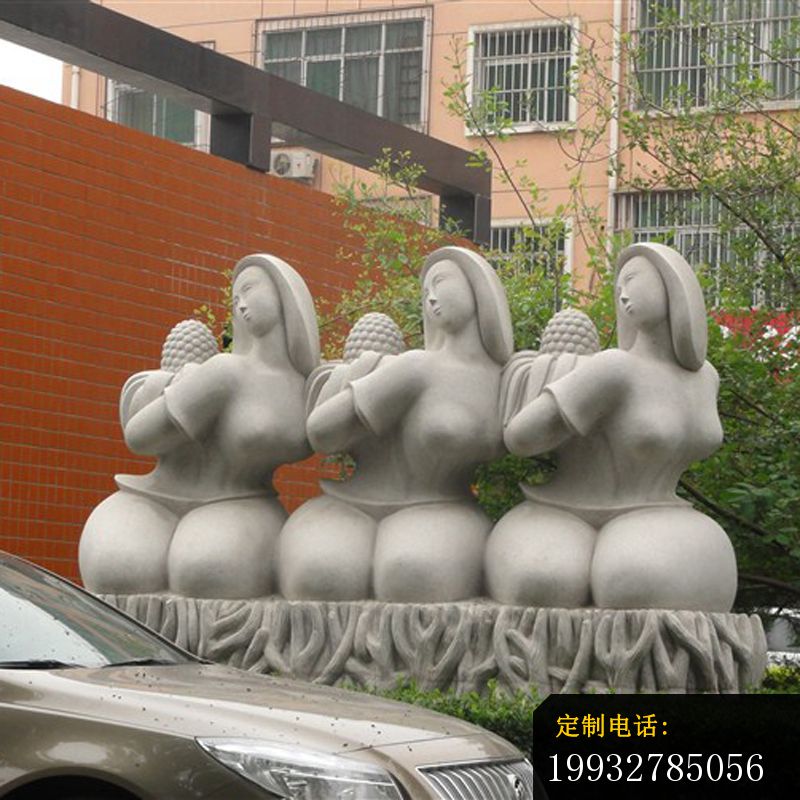 抽象人物石雕，三个女人石雕_800*800