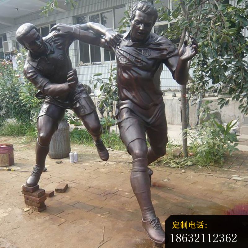 足球运动铜雕，公园人物铜雕_800*800