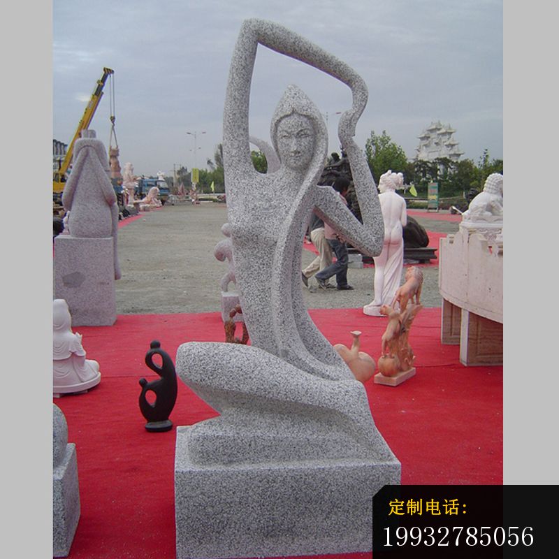 瑜伽美女石雕，公园抽象人物石雕_800*800
